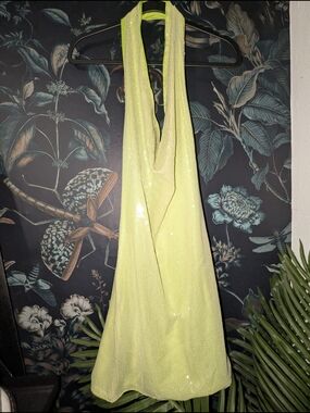 Green Sequin Halter Dress